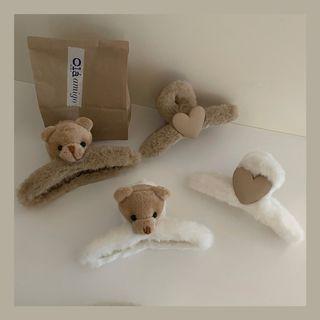 Bear / Heart Chenille Hair Clamp