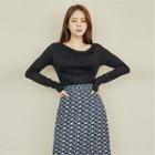 Drape-front Slim-fit T-shirt