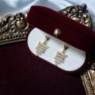 Heart Alloy Rhinestone Fringed Earring