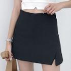 Notched A-line Skirt