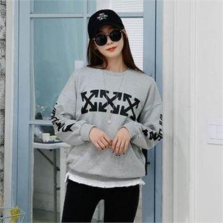 Round-neck Patterned Sweatshirt