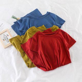 Plain Round-neck T-shirt Dress