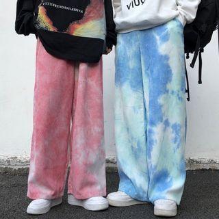 Wide-dyed Wide-leg Pants