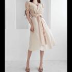 Pleated Two-tone Dress