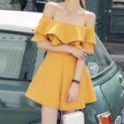Short-sleeve Off Shoulder Romper