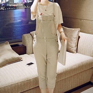 Cropped Suspender Jeans