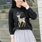 Deer Long-sleeve Knit Sweater