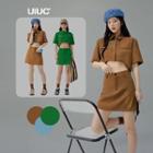 Asymmetrical Crop Shirt With Brooch
