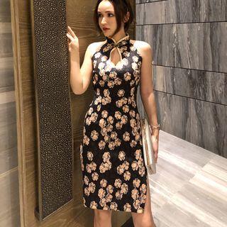 Floral Qipao Bodycon Dress