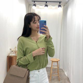 Bell-sleeve Dip-back Cardigan