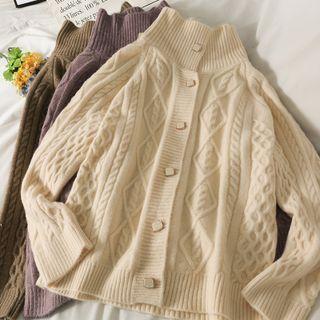 Argyle High-neck Loose Sweater In 6 Colors