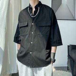 Elbow-sleeve Chain Accent Shirt