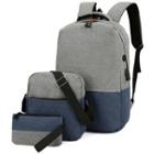 Set: Two-tone Nylon Backpack + Crossbody Bag + Pouch