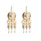 Faux Pearl Alloy Fringed Earring 1 Pair - Gold - One Size
