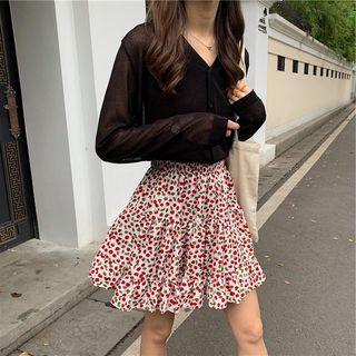 Cherry Printed Frill Skirt