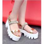 Shimmer Rhinestone Platform Sandals