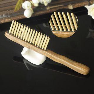 Wooden Hair Comb 1297 - Hair Comb - Khaki - 21cm X 4.5cm