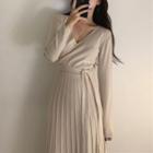 Tie-side Midi Knit Dress