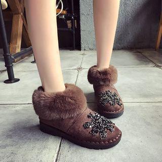 Snowflake Embellished Snow Boots