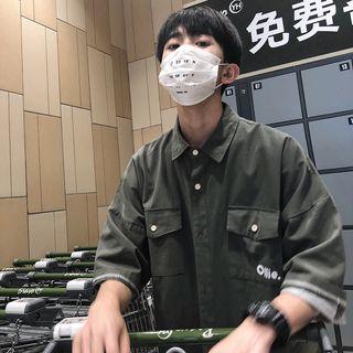 Elbow-sleeve Chest Pocket Shirt