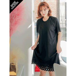Openwork-trim Shift Dress