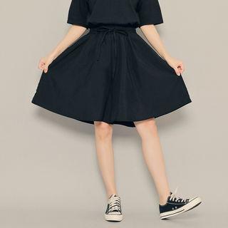 Band-waist Pocket-detail Midi Skort