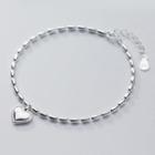 Heart Charm Bracelet Silver - One Size