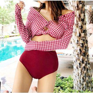 Set: Check Bikini + Cover Up