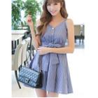 Pinstripe Bow Strap Dress