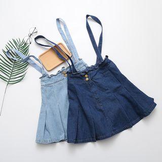 Strappy Denim A-line Skirt