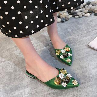 Embellished Fabric Mules