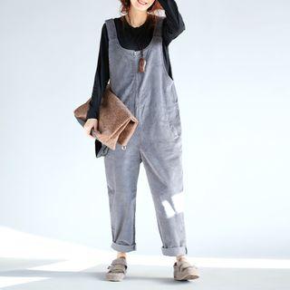 Corduroy Loose Fit Pinafore Jumpsuit