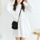 Long-sleeve Crochet Collar Tunic Dress