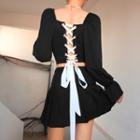 Square-neck Tie Back Blouse