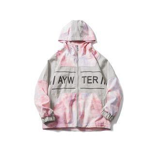 Tie-died Hooded Zip Jacket