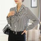 Striped Shirt Black & White Stripes - M Size