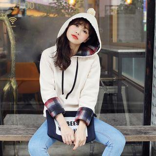 Plaid-panel Hoodie