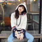 Plaid-panel Hoodie