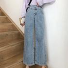 Grommet Cropped Wide Leg Jeans