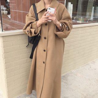 Single Breast Tie-waist Long Coat