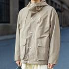Cargo Button-up Hooded Jacket