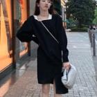 Two-tone Panel Square-neck Pullover