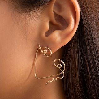 Heart Wirework Alloy Earring