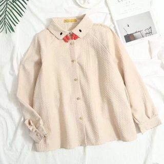 Long-sleeve Cartoon Dobby Blouse