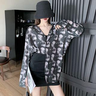 Printed Shirt White Pattern - Gray - One Size