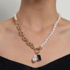 Pearl Pendant Asymmetrical Necklace