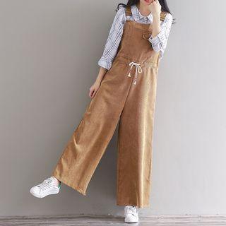 Corduroy Wide Leg Pinafore Jumpsuit