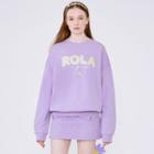 Rola Embroidered Pastel-color Boxy Sweatshirt Lavender - One Size