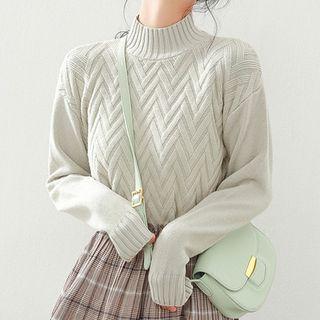 Mock Neck Knit Top / Turtleneck Knit Top