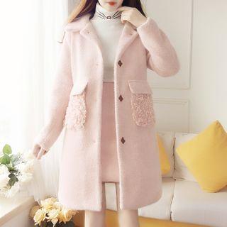 Set: Fluffy Coat + A-line Skirt